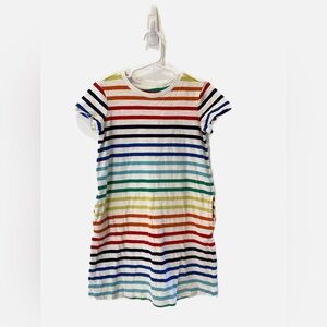 Primary Red and Green Striped T-shirt dress - 6-7